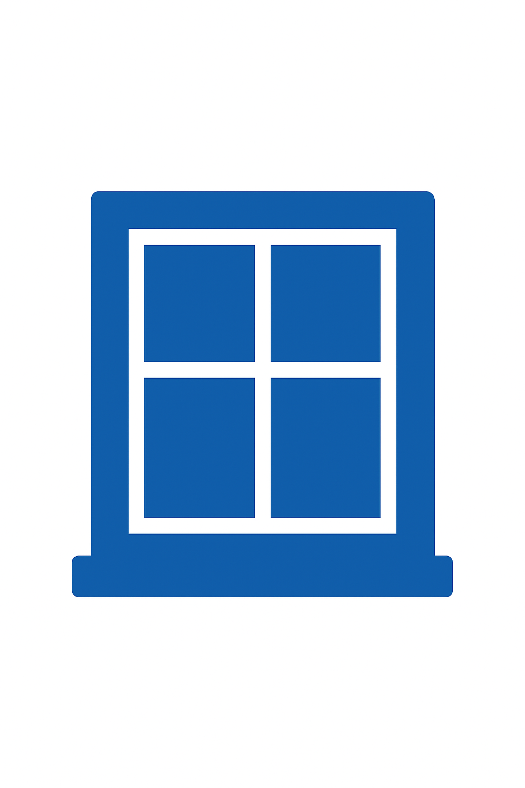 Blauw venster icoon op wit